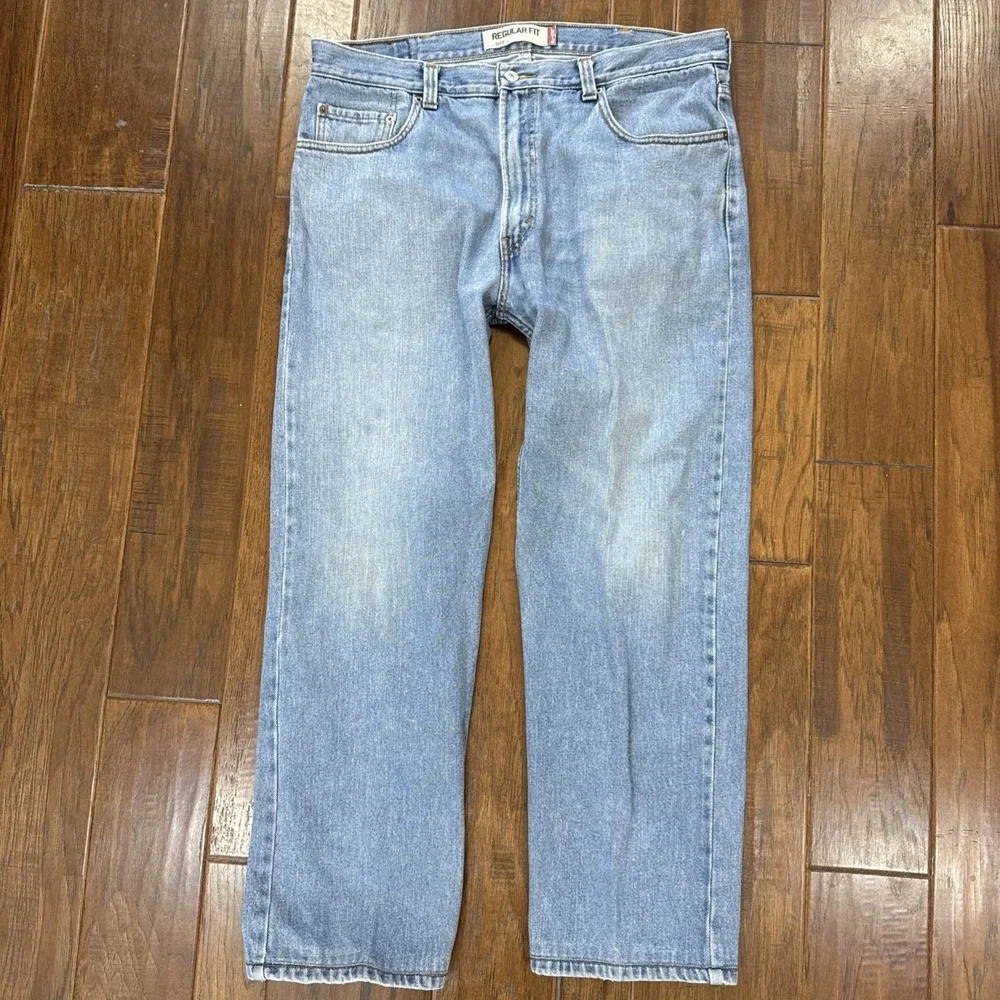 Levis 505 Jeans Mens 38x30 Blue Denim Straight Leg Zip Regular‎ Fit 100% Cotton